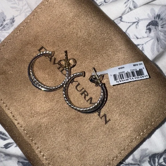 David Yurman Diamond Earrings Hoops